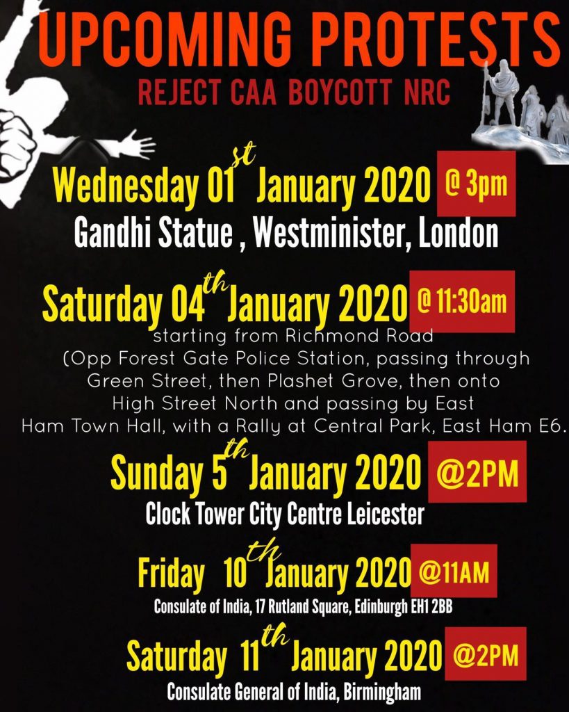 Upcoming protests