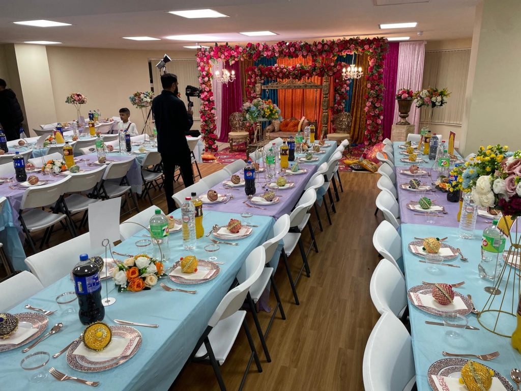 Set up for wedding venue